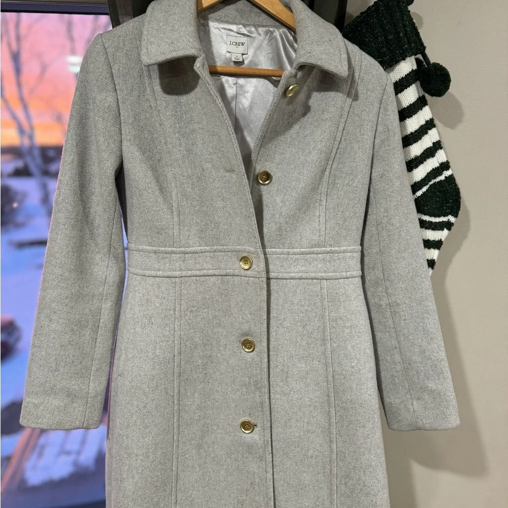J. Crew Women's Light Gray Trench Coat - Picture 1 of 8